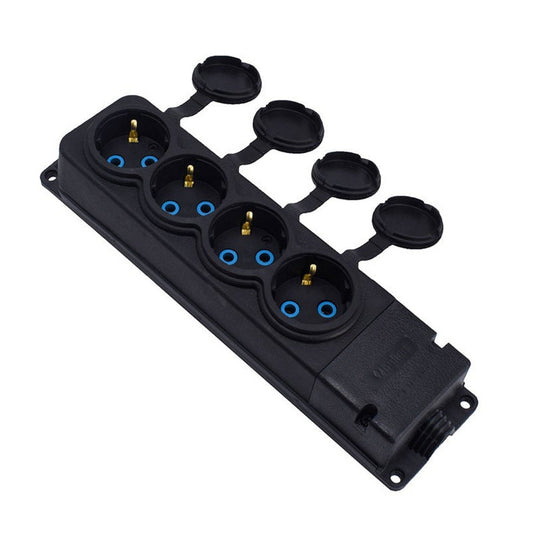 4x gumi aljzat "gumi" fekete fedővel hermetikus IP44, 250V, 16A, SCHUKO 2P+Z, 4KMP-F, Bylion