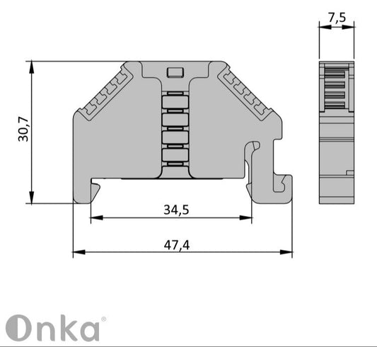 ONKA Dugó, végtartó, univerzális tartó (rugós és csavaros csatlakozóblokkhoz ) , 1060002