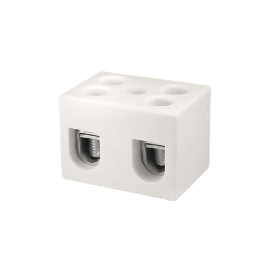 ONKA 25mm2 2-pályás szteatit / porcelán / kerámia csatlakozás, szerelvény 2-pályás fehér