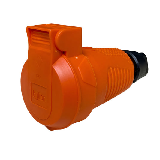 Narancssárga hermetikus gumi aljzat IP54 2P+Z 16A 250V SCHUKO RDP-O-F Bylion 2P+Z 16A 250V