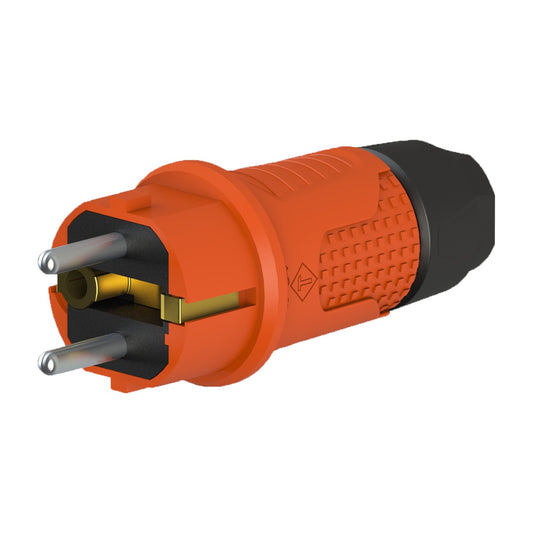 Narancssárga gumidugó IP54, kábelhez, dupla földelés, 2P+Z, REF-O , 16 amper 250 volt, gyártó Bylion