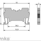 ONKA 1,5mm2 rugósínes csatlakozó csatlakozó DIN sínes csatlakozó 2 vezetékes kék, 1020005