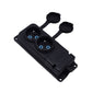 Double rubber socket black, hermetic, surface-mounted 250V, 16A, IP44, French E 2P+Z, 2KMP-E, Bylion type