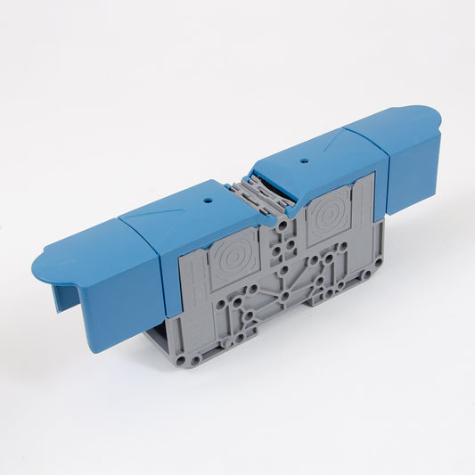 ONKA 120mm2 M10 csavaros síncsatlakozó csatlakozó DIN síncsatlakozó védőburkolattal, kék, 1030076
