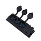 Triple "rubber" black socket hermetic IP44 250V, 16A, SCHUKO 2P+Z, 3KMP-F, Bylion cover 250V, 16A