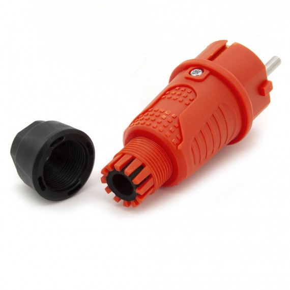 Narancssárga gumidugó IP54, kábelhez, dupla földelés, 2P+Z, REF-O , 16 amper 250 volt, gyártó Bylion