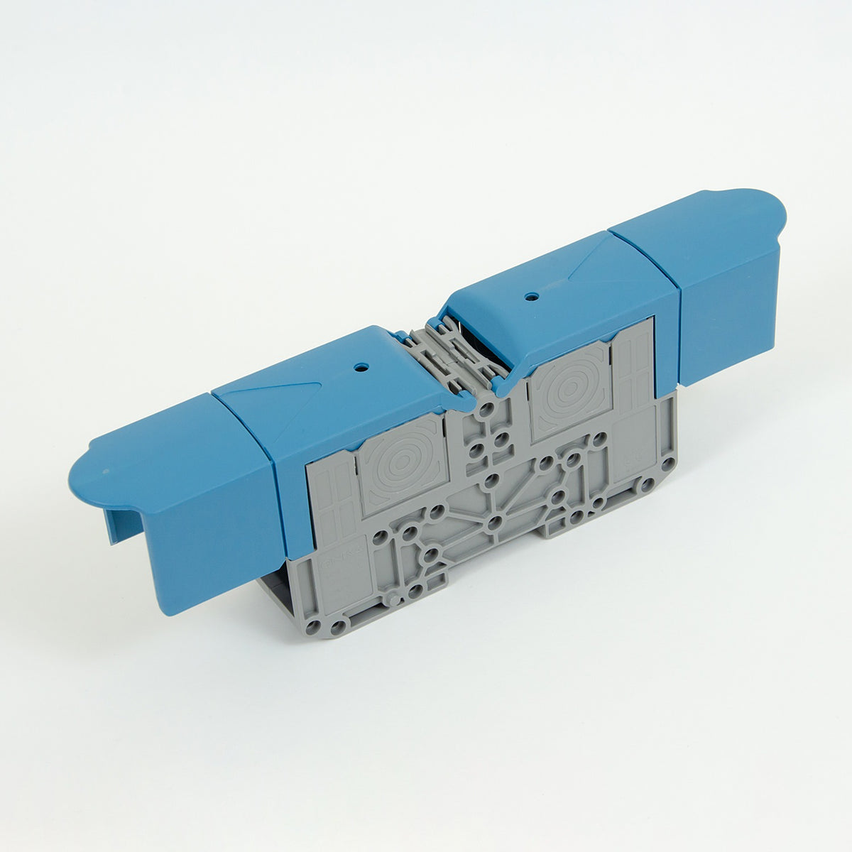 ONKA 150mm2 M12 csavaros síncsatlakozó csatlakozó DIN síncsatlakozó védőburkolattal, kék, 1030091