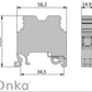 ONKA 35mm2 PE csavaros síncsatlakozó csatlakozó DIN síncsatlakozó 2-vezetékes szürke, 1010225