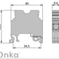 ONKA 10mm2 PE csavaros síncsatlakozó csatlakozó DIN síncsatlakozó 2-vezetékes szürke, 1010221