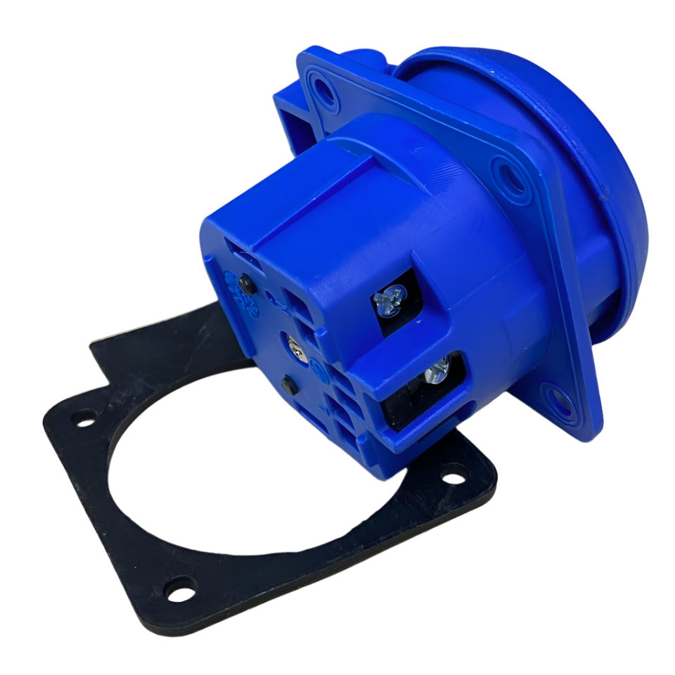 Hermetikus aljzat 2P+Z, 230/220v, földeléssel, IP44, csappantyúval, kék, 250V Schuko