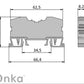 ONKA 6mm2 rugósínes csatlakozó csatlakozószalag DIN sínes csatlakozószalag 2-vezetékes szürke, 1020034