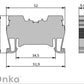 ONKA 4mm2 rugósínes csatlakozó csatlakozó DIN sínes csatlakozó 2-vezetékes kék, 1020027