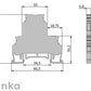 ONKA 2.5mm2, 2 szintes csavaros síncsatlakozó csatlakozó DIN síncsatlakozó négyvezetékes szürke, 1010332