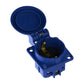 Hermetikus aljzat 2P+Z, 230/220v, földeléssel, IP44, csappantyúval, kék, 250V Schuko
