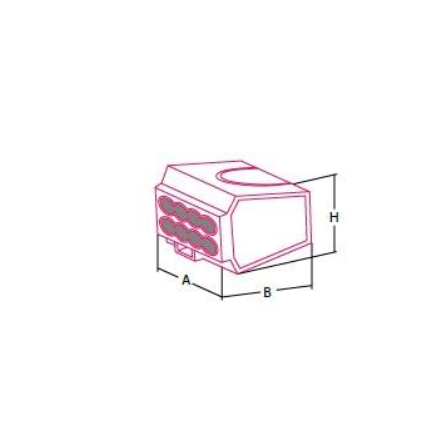 Átlátszó kábelcsatlakozó Push-in 6x2,5 mm²