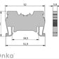 ONKA 2,5 mm2 rugósínes csatlakozó csatlakozó DIN sínes csatlakozó 2 vezetékes szürke, 1020016