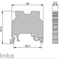 ONKA 4mm2 PE csavaros síncsatlakozó csatlakozó DIN síncsatlakozó 2-vezetékes szürke, 1010220
