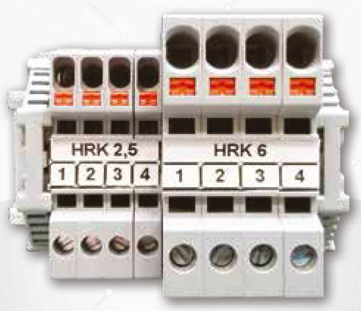 ONKA 2,5 mm2 hibrid csavaros / rugós sínes csatlakozóblokk csatlakozóblokk DIN sínes csatlakozóblokk 2-vezetékes szürke, 1040002